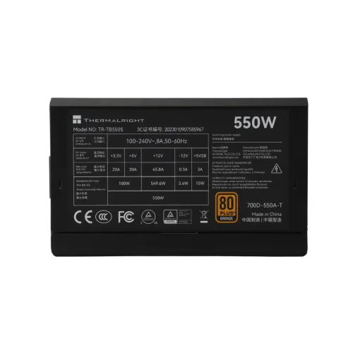Thermalright TB-550S 550W 80 Plus Bronze Power Supply