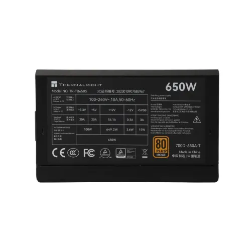 Thermalright TB-650S 650W 80 Plus Bronze Power Supply