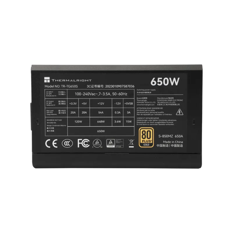 Thermalright TG-650S 650W 80 Plus Gold Power Supply
